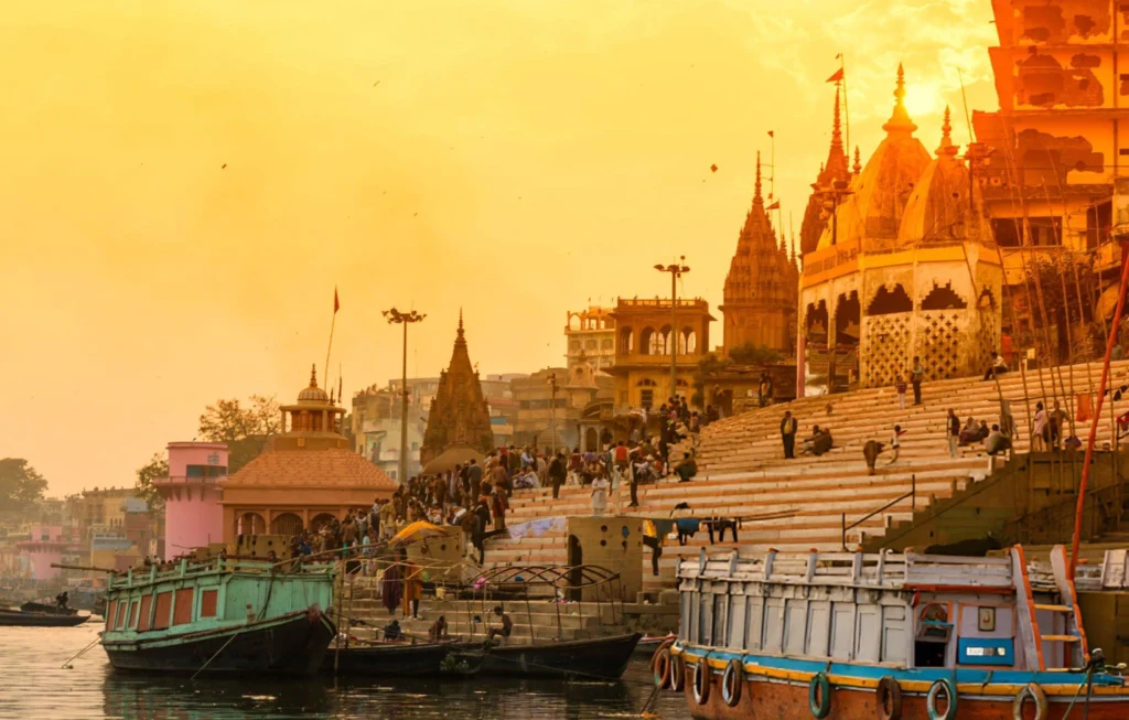 Ganga Aarti at Dashashwamedh Ghat, Varanasi – A spiritual experience in India during March 2025.
