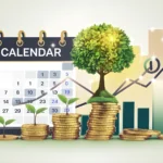 Illustration of a growing tree from stacked coins, symbolizing Systematic Investment Plan (SIP) and wealth creation.